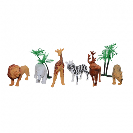 Joaca, activitati si ambalaje - Set 8 figurine animale 12 cm OEM 552359-5, Multicolor
