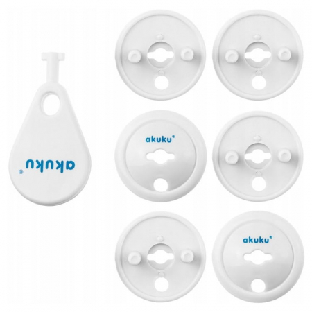 Accesorii camera bebe - Set 6 protectii pentru priza Akuku A0651, Alb