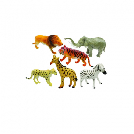 Figurine - Set animale 6 piese Unika Toy Safari 24390, Multicolor
