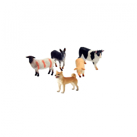 Figurine - Set animale domestice 5 piese Unika Toy Farm 23602, Multicolor