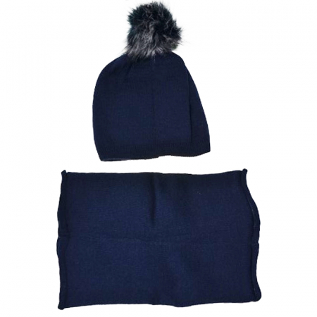Set caciula si fular circular pentru baieti Gracek GRK2901B, Bleumarin [1]