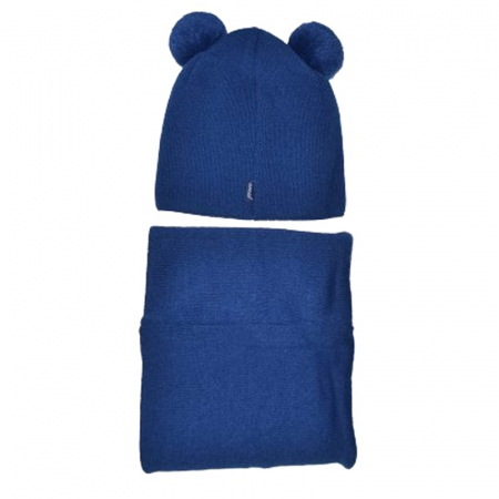 Set caciula si fular circular pentru baieti Gracek GRK8392A, Albastru [1]