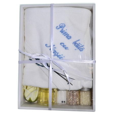 Set cadou personalizat, 8 piese, pentru prima baita dupa botez, Mini Junior, S1411A, Multicolor [2]