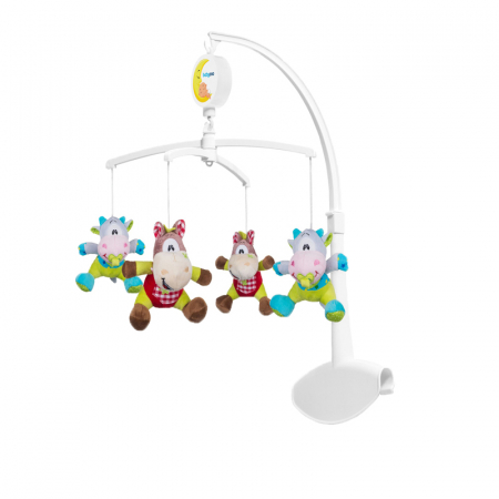 Set carusel muzical si lampa de veghe BabyOno 1362C, Multicolor [2]