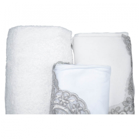 Set complet 8 piese trusou elegant pentru botez Mini Bimbi T080323-A, Argintiu [5]