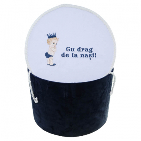 Trusou botez - Cutie eleganta rotunda pentru botez 20 x 32 cm Mini Bimbi 090323, Bleumarin