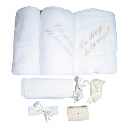 Set complet 8 piese trusou elegant pentru botez Mini Bimbi T080323-AA, Alb [2]