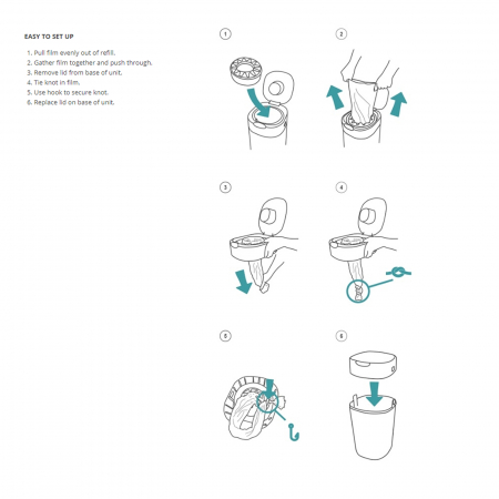 Set cos pentru depozitare scutece si 6 rezerve Tommee Tippee Sangenic Twist & Click 510044, Alb [5]