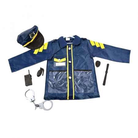Costume festivitati - Set costum si accesorii politist pentru copii Midex 659672, Bleumarin