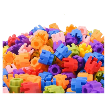 Seturi de constructie - Set cuburi pentru construit, 100 piese, Mini Junior, WW3007, Multicolor