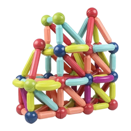 Joaca, activitati si ambalaje - Set de constructie, cu 36 piese magnetice, de tip STEM pentru inginerie 2D si 3D, RCO WW2006, Multicolor