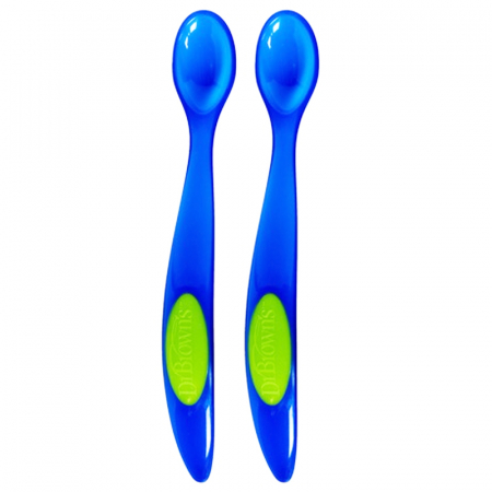 Vesela si tacamuri bebelusi - Set doua lingurite DrBrown's 309087, Albastru