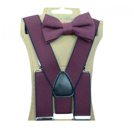 Set doua piese bretele si papion copii Topgal BRT-006-universal, Visiniu [1]