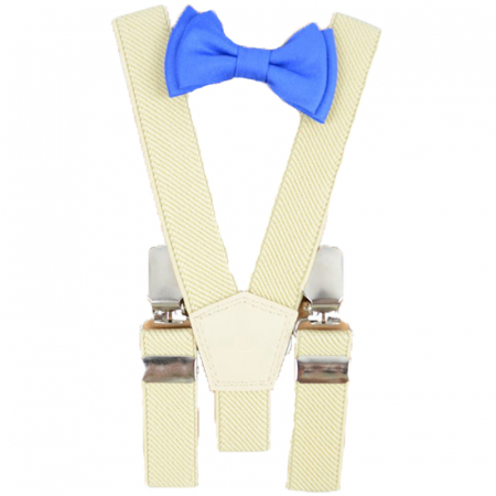 Bretele si curele - Set doua piese bretele si papion pentru baieti Topgal 090215K, Crem