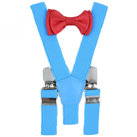 Bretele si curele - Set doua piese bretele si papion pentru baieti Topgal 090215P, Albastru