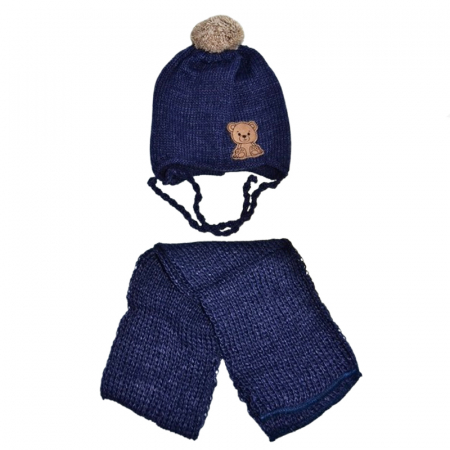 Set doua piese caciula si fular pentru baieti Mini Junior 46-438, Albastru [2]