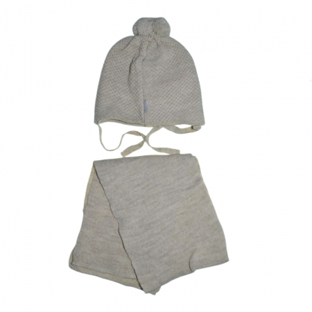 Set doua piese caciula si fular pentru baieti Mini Junior 48-315, Bej [1]