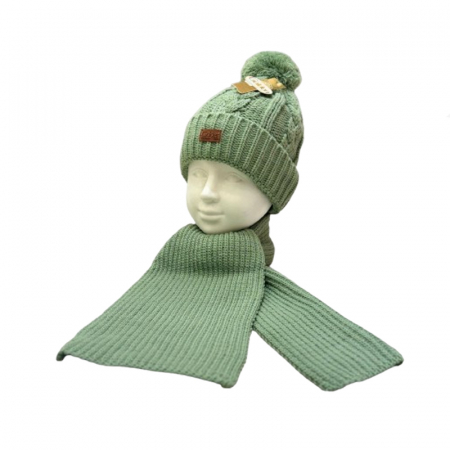 Set doua piese caciula si fular pentru copii Mini Junior CLA-MJ20, Verde [2]