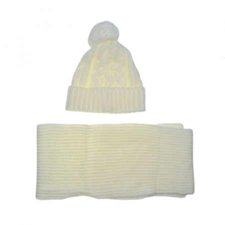 Set doua piese caciula si fular pentru copii Mini Junior CLA-MJ21, Crem [1]