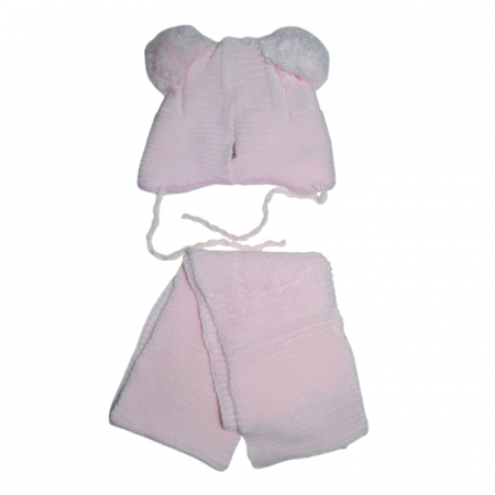 Set doua piese caciula si fular pentru fete Mini Junior 44-431, Roz [1]