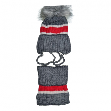 Set doua piese caciula si fular pentru baieti Mini Junior 46-445, Gri [1]