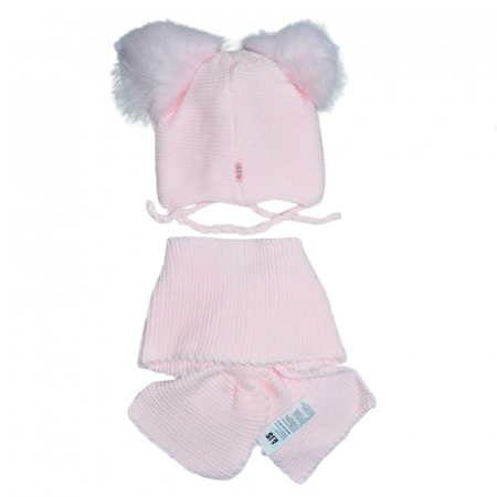 Set doua piese caciula si fular pentru fete Mini Junior 46-421, Roz [1]