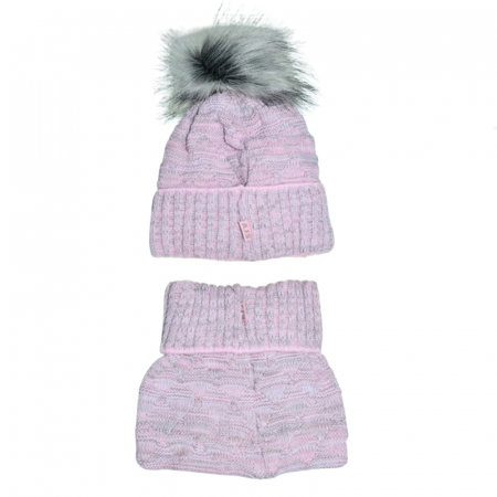 Set doua piese caciula si fular pentru fete Mini Junior 44-427, Gri [1]