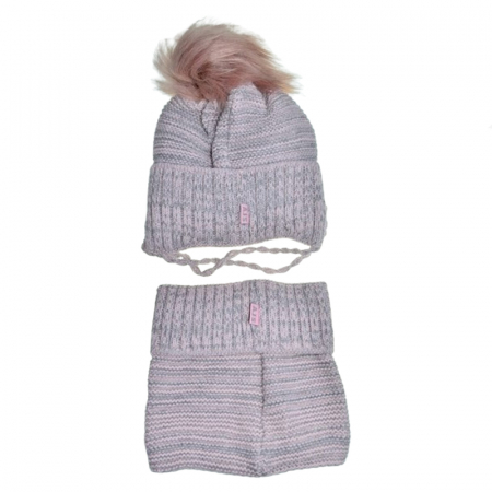 Set doua piese caciula si fular pentru fete Mini Junior 48-323-C, Gri [1]