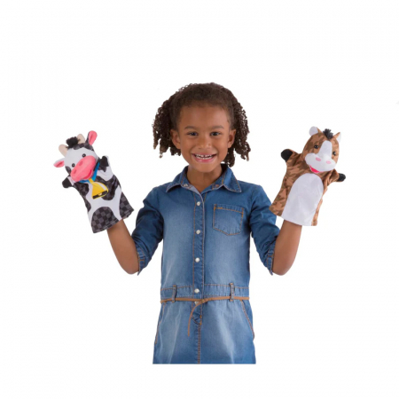 Păpușă de mână, in forma de porc, Mini Junior PM0509P, Roz [3]