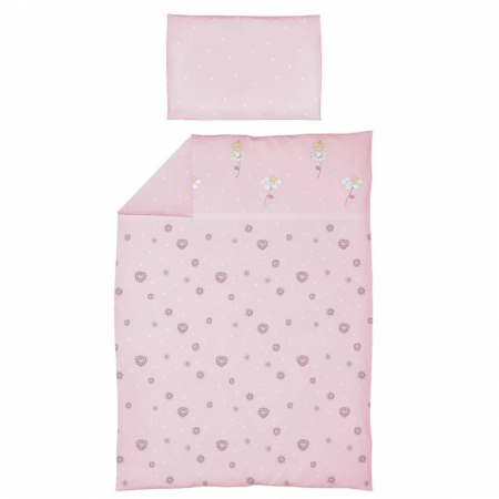 Accesorii camera bebe - Set lenjerie de pat 2 piese 100 x 135 cm pentru bebelusi Ceba Baby Stokrotki SLPSB-14, Multicolor
