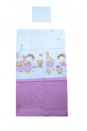 Accesorii camera bebe - Set lenjerie de pat 2 piese 100 x 135 cm pentru copii Blanca F/91, Multicolor