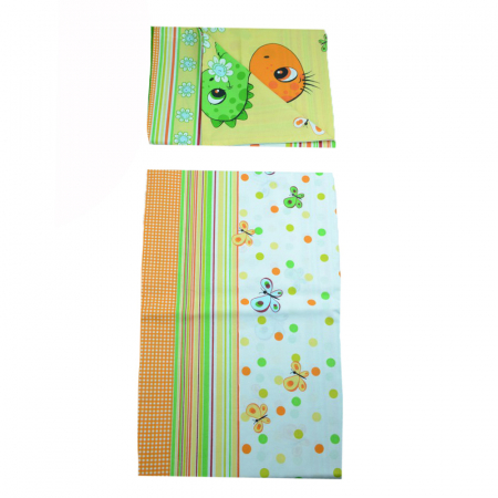 Accesorii camera bebe - Set lenjerie de pat 2 piese 100 x 135 cm pentru copii IKS 2 SLPSB-18, Multicolor