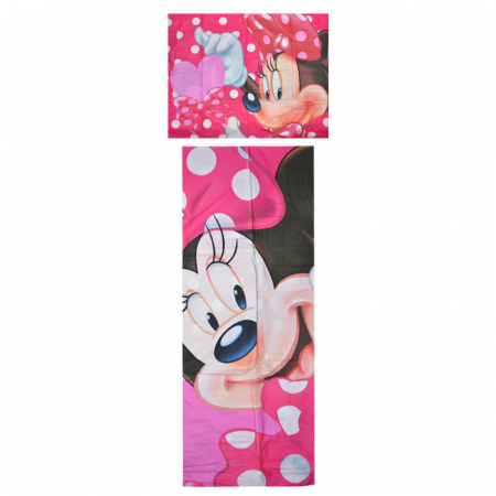 Accesorii camera bebe - Set lenjerie de pat 2 piese 140 x 200 cm pentru fete Disney Minnie Mouse 908117, Fucsia