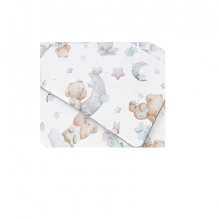 Set lenjerie de pat 2 piese 90 x 120 pentru copii Belisima Misiaczek P02-0375, Multicolor [1]