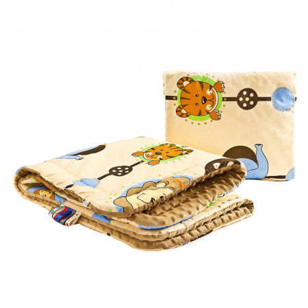 Accesorii camera bebe - Set lenjerie de pat 2 piese pentru bebelusi Sensillo 30-35M, Maro