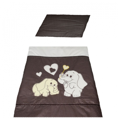 Accesorii camera bebe - Set lenjerie de pat 2 piese pentru bebelusi Ty i My Elephant LPTME2-MA, Multicolor