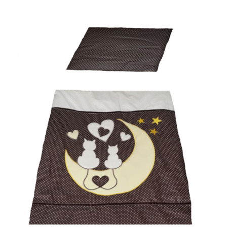 Accesorii camera bebe - Set lenjerie de pat 2 piese pentru bebelusi Ty i My Kitten LPTMK2-MA, Multicolor