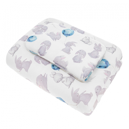 Accesorii camera bebe - Set lenjerie de pat 2 piese pentru copii Belisima Kroliczki P02-0043, Multicolor