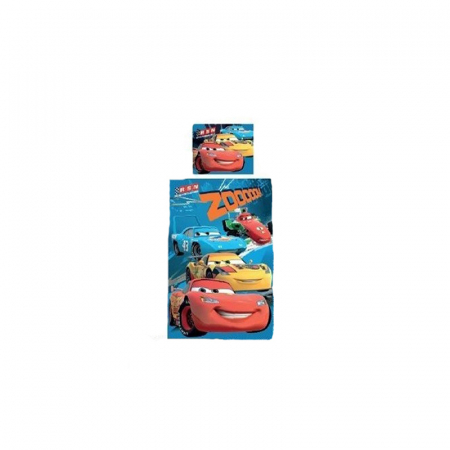 Lenjerii de patut - Set lenjerie de pat 2 piese pentru copii Disney Cars LDC-1, Multicolor