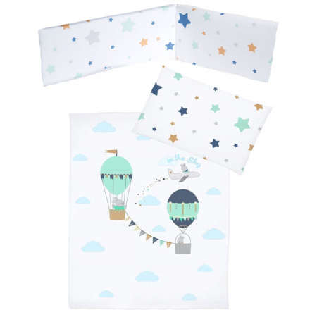 Accesorii camera bebe - Set lenjerie de pat 3 piese 100 x 135 cm pentru bebelusi Albero Mio K095, Multicolor