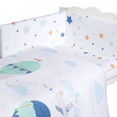 Set lenjerie de pat 3 piese 100 x 135 cm pentru bebelusi Albero Mio K095, Multicolor [2]