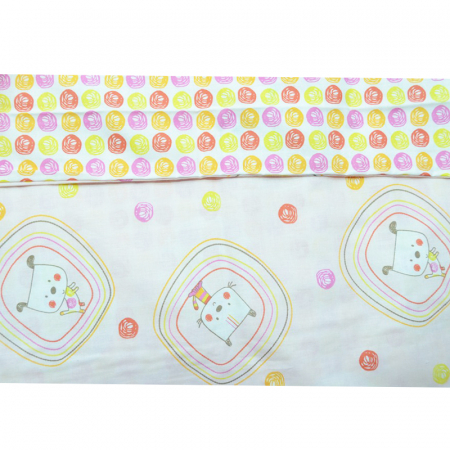 Set lenjerie de pat 3 piese 100 x 135 cm pentru bebelusi Blanca F23, Multicolor [1]