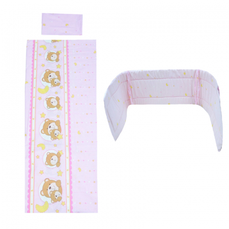 Accesorii camera bebe - Set lenjerie de pat 3 piese 100 x 135 cm pentru bebelusi Jarpol SLPSB-10, Multicolor