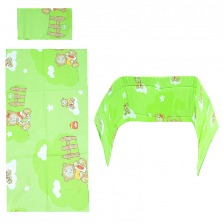 Accesorii camera bebe - Set lenjerie de pat 3 piese 100 x 135 cm pentru bebelusi Mini Junior SLPSB-12
