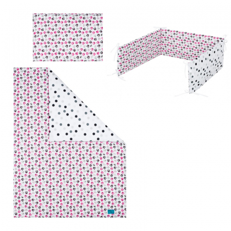 Accesorii camera bebe - Set lenjerie de pat 3 piese pentru bebelusi 120 x 90 cm Kociaki Belisima P01-631, Multicolor