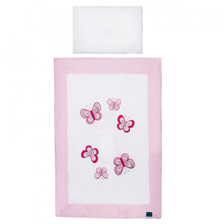 Accesorii camera bebe - Set lenjerie de pat 3 piese pentru bebelusi Belisima P01-081, Roz