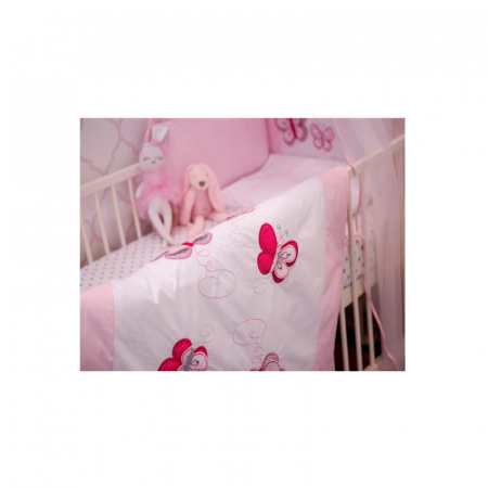 Set lenjerie de pat 3 piese pentru bebelusi Belisima P01-081, Roz [2]