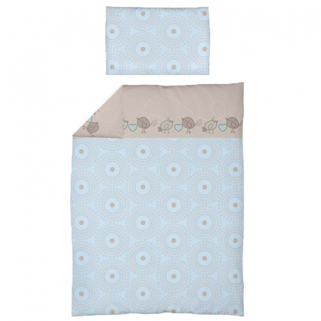 Accesorii camera bebe - Set lenjerie de pat 3 piese pentru bebelusi Ceba Baby Birdies 800-046-230, Multicolor