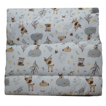 Accesorii camera bebe - Set lenjerie de pat 3 piese pilota, perna si protectie laterala 120 x 90 cm MimiNu 287062-1, Multicolor