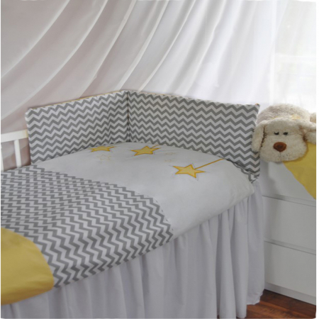 Set lenjerie de pat 5 piese 100 x 135 cm pentru copii Belisima Gwiezdny Pyl 034, Galben [4]